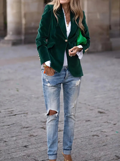 Fallon | Elegant Velvet Blazer