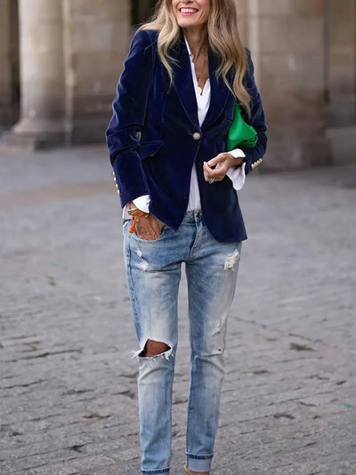 Fallon | Elegant Velvet Blazer