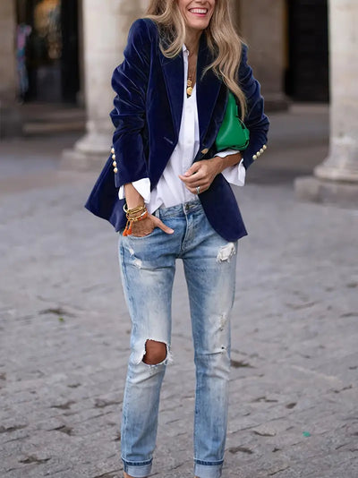 Fallon | Elegant Velvet Blazer
