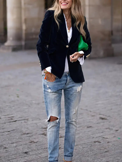 Fallon | Elegant Velvet Blazer