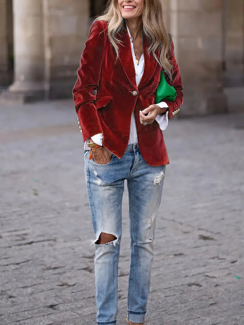 Fallon | Elegant Velvet Blazer