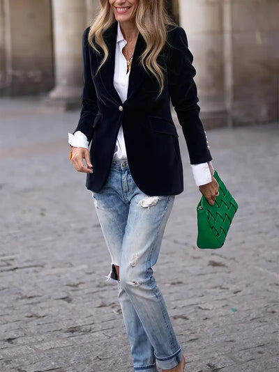 Fallon | Elegant Velvet Blazer